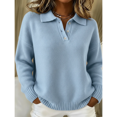 Lana | Soft Knit Polo Sweater