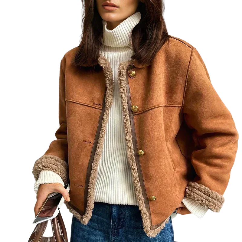 Auvrelle™ - Cozy Brown Leather Jacket