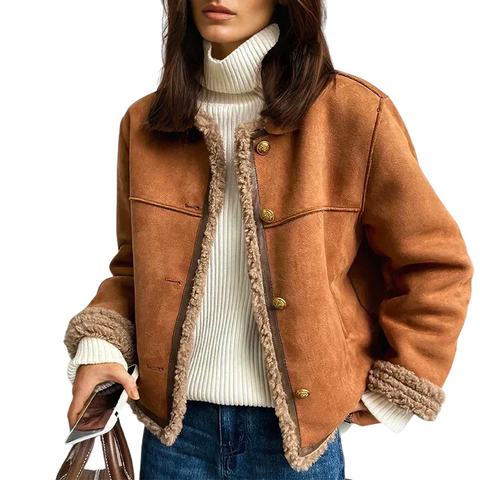 Auvrelle™ - Cozy Brown Leather Jacket