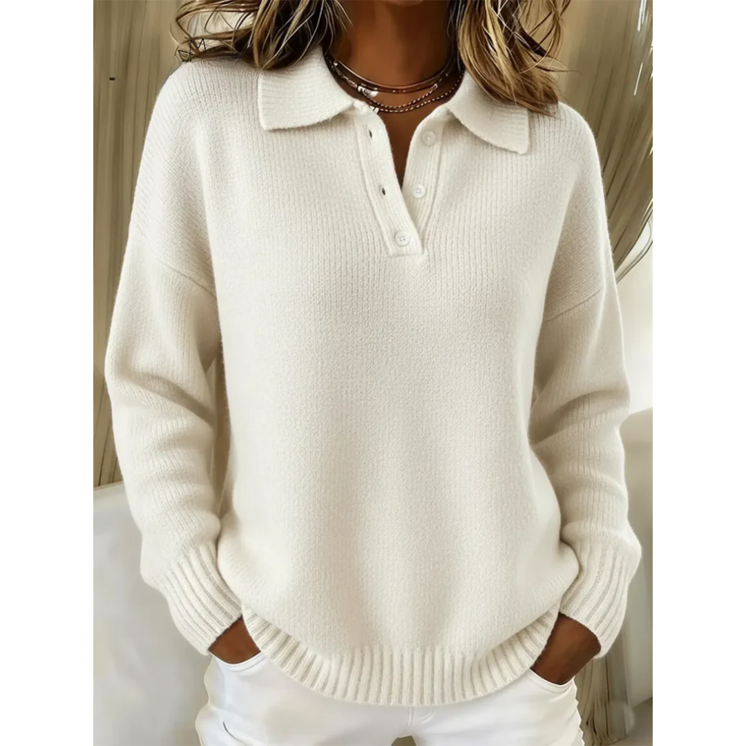 Lana | Soft Knit Polo Sweater