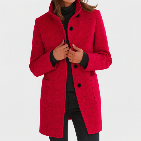 Camille™ - Women's Elegant High Collar Coat