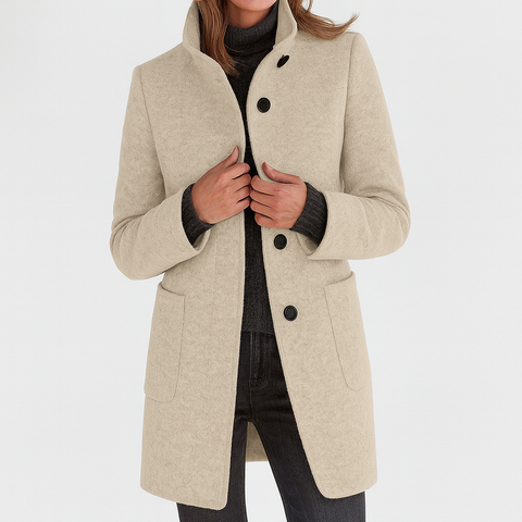 Camille™ - Women's Elegant High Collar Coat