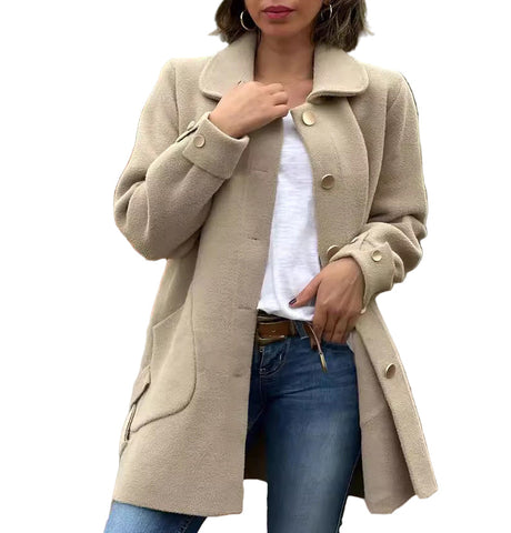 MOANA — Classic Button-Front Oversized Coat
