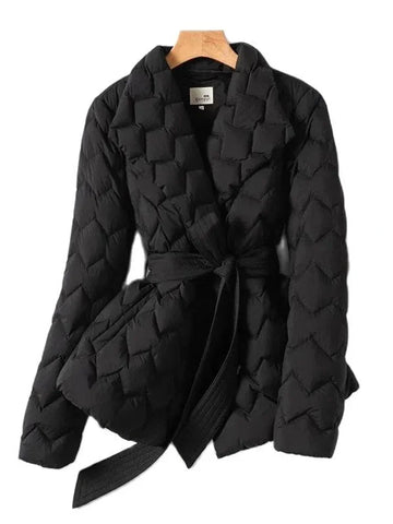 Antoinette™ - Chic Belted Down Jacket