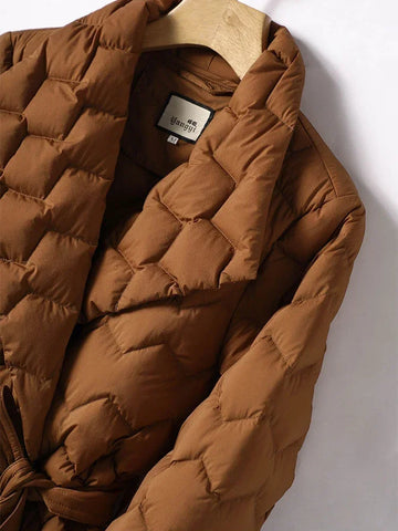 Antoinette™ - Chic Belted Down Jacket