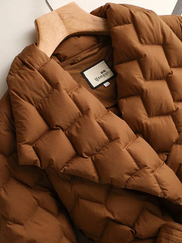 Antoinette™ - Chic Belted Down Jacket