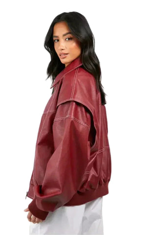 Jacket™ - Oversized Leather Bomber Jacket