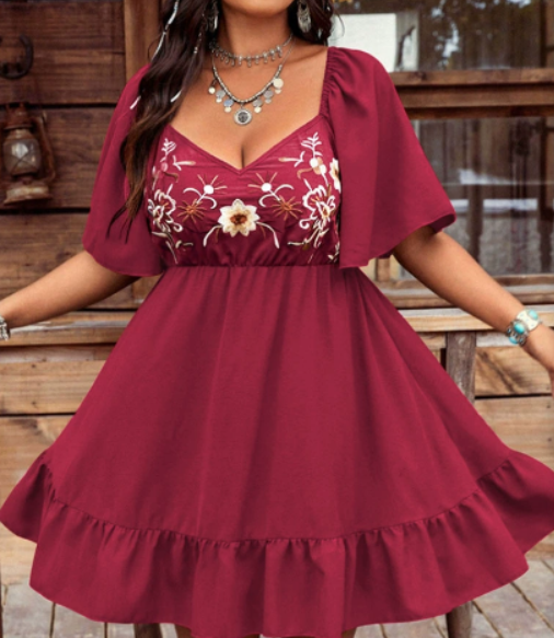 Rowanne | Embroidered Flowy Dress