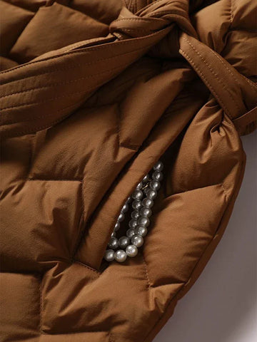 Antoinette™ - Chic Belted Down Jacket