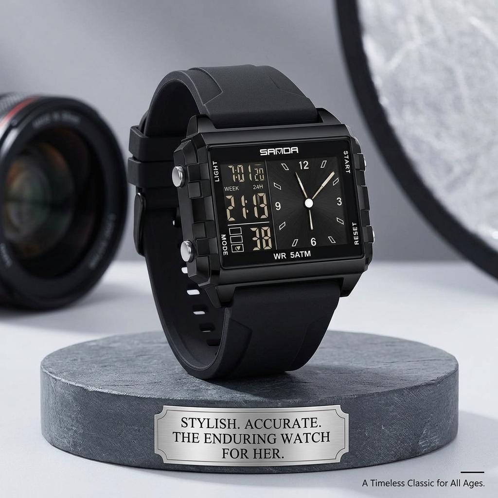 VYNE Aspen™ Waterproof Digital Watch with Dual Time Zone