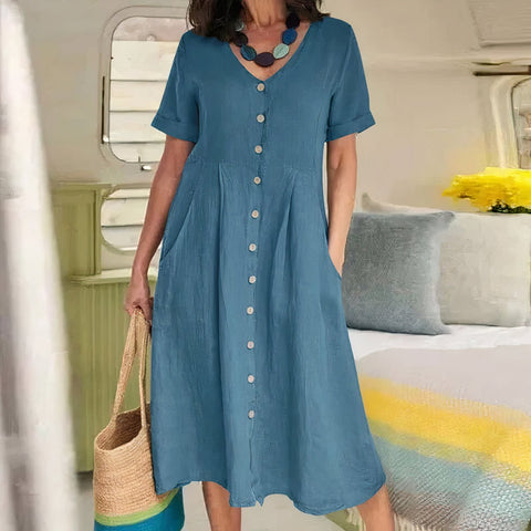 Natalie | Graceful Button Dress
