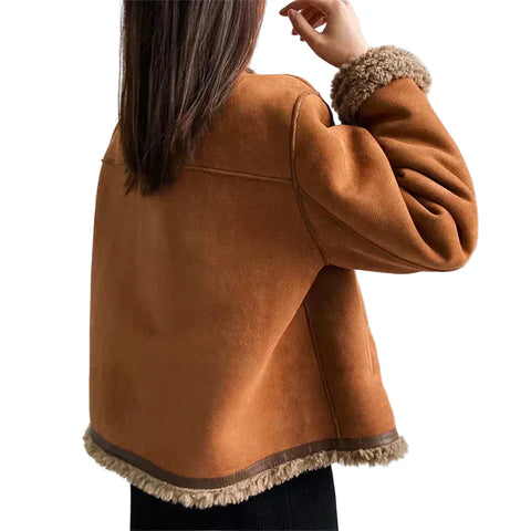Auvrelle™ - Cozy Brown Leather Jacket