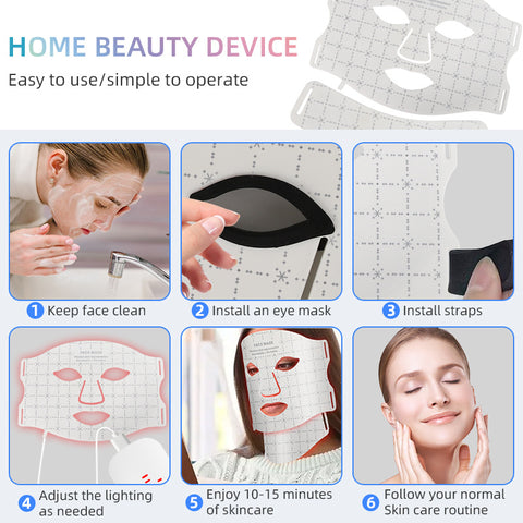 LED Photon Skin Rejuvenation Mask with Neck Attachment