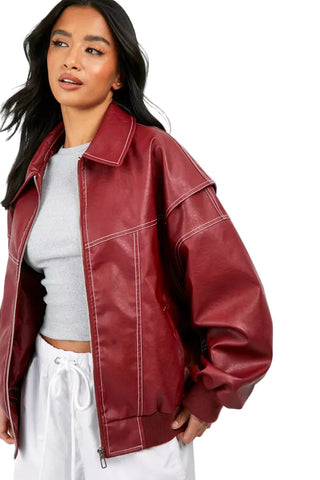 Jacket™ - Oversized Leather Bomber Jacket