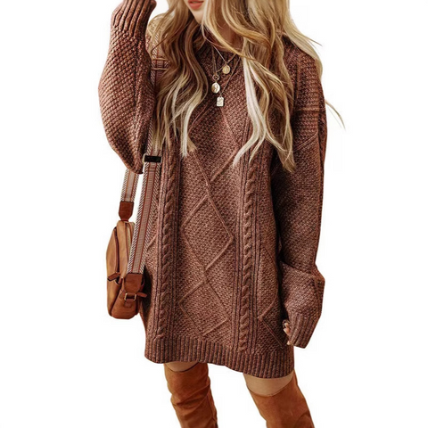 Amelia | Cozy Cable Knit Sweater Dress
