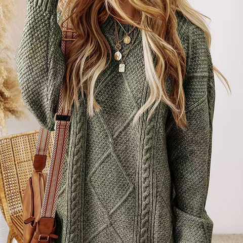 Amelia | Cozy Cable Knit Sweater Dress