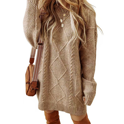 Amelia | Cozy Cable Knit Sweater Dress